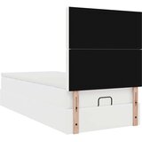 vidaXL Otomanski posteljni okvir z vzmetnico bel 90x200 cm um. usnje | Shoptok.si