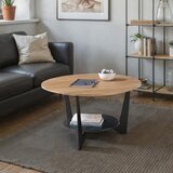 Konferencijski stočić MARMO prečnika 70 cm, hrast/crna | Eponuda.com