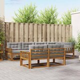  Set vanjskih sofa s jastukom 7 pcs Prirodna i svjetlosiva | Eponuda.ba