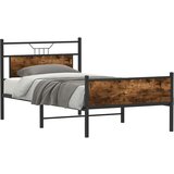  Posteljni okvir brez vzmetnice dimljen hrast 107x203cm inž. les, (21791536) Cene