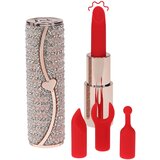 Loveline Candy - vibrator v obliki šminke s 4 nastavki (rožnate barve) Cene