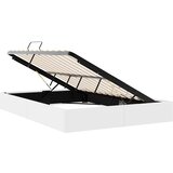 Krevet s od storage Čista bijela 153 x 203 cm Umjetna koža | shoptok.hr