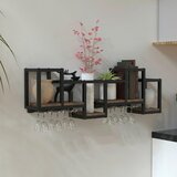 MID.YOU STENSKI REGAL 108/26/18 cm črna, barve hrasta | Shoptok.si