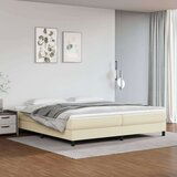  Box spring postelja z vzmetnico krem 200x200 cm umetno usnje, (20723622) Cene