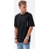 Ombre majice & polo majice moška majica oversize - črna S1628 pisana | Shoptok.si