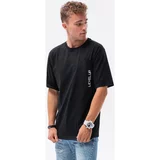 Ombre Majice & Polo majice Moška majica OVERSIZE - črna S1628 pisana
