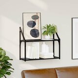 vidaXL Stenska polica Črni hrast 60 x 21 x 51 cm Konstruiran les Cene