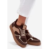 Boto Women's Platform Sneakers with Sheepskin Brown Frelina | Shoptok.si