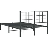 Metalni Kovinski posteljni okvir z vzglavjem črn 120x190 cm | Shoptok.si