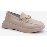 S. BARSKI Women's Leather Platform Moccasins Beige S.Barski LR490 | Shoptok.si