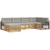 vidaXL Zunanja garnitura za sedenje 6 pcs Bela in svetlo siva, (5000281718) | Shoptok.si