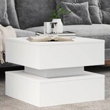 Furnova Klubska mizica z LED lučkami bela 50x50x40 cm, (21913928) | Shoptok.si