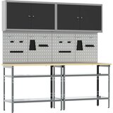 vidaXL Set od 6 Siva Čelik Panel za alat Pravokutni Industrijski | shoptok.hr