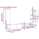  Set omare za televizijo na steni 4 pcs Bela Konstruiran les, (5000132454) | Shoptok.si