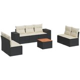Maison Chic Seti vrtnega pohištva - Vrtna garnitura - Vrtni pohištvo set 8-delna z blazinami črn poli ratan, (21799148) | Shoptok.si