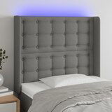 The Living Store LED posteljno vzglavje temno sivo 93x16x118/128 cm blago - LED Vzglavje, (21659581) Cene