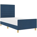  Krevetna konstrukcija s uzglavljem Plava 90 x 200 cm tkanina | shoptok.hr