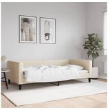 vidaXL Raztegljiva postelja krem 100x200 cm blago Cene
