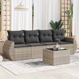 Maison Chic Seti vrtnega pohištva - Vrtna garnitura - Vrtni pohištvo set 5-delna z blazinami siv poli ratan, (21815546) | Shoptok.si
