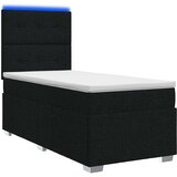 LED okvir za krevet s madracem Crna 90 x 190 cm Tkanina | shoptok.hr