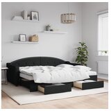 vidaXL Izvlečna dnevna postelja s predali črna 80x200 cm bla Cene