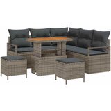  Set od 8 komada vrtnih sofa s jastucima sivi poli ratan akacija 2-sjedalni vrtni sofa s pohranom &amp jastucima sivi poli ratan s | shoptok.hr