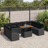  Set od 10 vrtnih kauča s jastučićima crni poli ratan | shoptok.hr