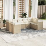 vidaXL 9-dijelni set vrtnih sofa s jastucima bež od poliratana | shoptok.hr
