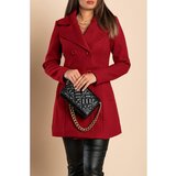 Fenzy Eleganten Plašč Z Gumbi, Bordo | Shoptok.si