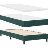 Box Spring Krevet s Madracem Tamno Zelena 100x200 cm Baršun | shoptok.hr