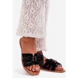 Boto Women's Flat Heeled Slippers with Tulle Bow Black Tanira | shoptok.hr