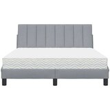 vidaXL Postelja z vzmetnico svetlo siva 120x200 cm blago | Shoptok.si