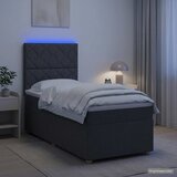  LED okvir za krevet s madracem Tamnosiva 90 x 190 cm Tkanina | shoptok.hr