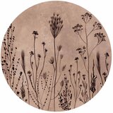  Okrugla fototapeta - Wildflowers – black plants on lime-wash background 280x280 | shoptok.hr