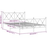 Metalni okvir kreveta uzglavlje i podnožje crni 137x190 cm | shoptok.hr