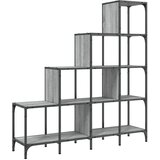  The living store knjižna omara siva sonoma 122x30x132 cm inžen. les in kovina - knjižna omara, (21499613) | Shoptok.si