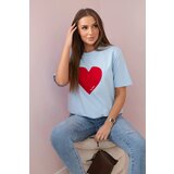 Kesi Cotton blouse with blue heart print | shoptok.hr