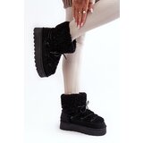 Boto Women's Lace-Up Snow Boots with Thick Sole Black Loso | shoptok.hr