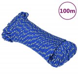 vidaXL Vrv za čoln moder 4 mm 100 m polipropilen | Shoptok.si