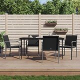 vidaXL Vrtni stoli z blazinami 4 kosi črni 56x59x84 cm poli ratan Cene