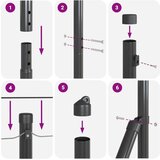 vidaXL Zavareni žičani ogradni sustav s 13 flanged stupova Siva 1.4x50 m čelik | shoptok.hr