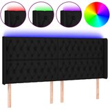 vidaXL LED posteljno vzglavje črno 183x16x118/128 cm blago, (20794051) Cene