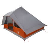 vidaXL Družinski Šotor Tipi Sivo in Oranžno 10-Oseba Vodoodporen | Shoptok.si