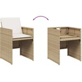  Vrtna jedilna garnitura 13-delna z blazinami bež poli ratan, (21207288) | Shoptok.si