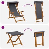  Ležaljka 4 pcs 3 Pozicija Čvrsto drvo eukaliptusa Siva - Siva 2x ležaljka + 2x podmetalo | shoptok.hr