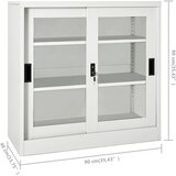 Ormarić s kliznim vratima svjetlosivi 90 x 40 x 90 cm čelični | shoptok.hr