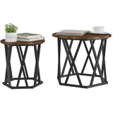  Bocni stol 2 pcs Dimljeni hrast Inženjerska drva i čelik | shoptok.hr