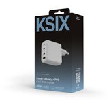 Ksix Gan ultrabrzi zidni punjač 65W PD & PPS, 2 x USB-C + 1 x USB-A, bijeli | shoptok.hr