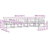  Set vanjskih sofa 6 kom. Prirodna i krem Smeđa 404 x 166,5 x 73 cm | Shoptok.si