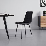 Bessagi Home stol ria, črna, žamet | Shoptok.si
